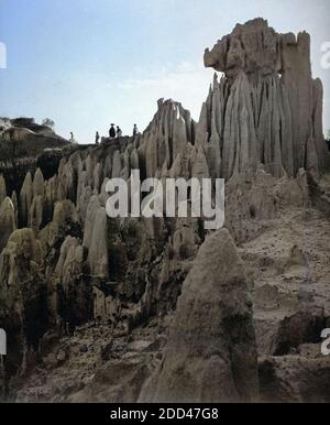 Karstlandschaft Los Riscos Bei Momostenango, Guatemala 1970er Jahre. Karst-Landschaft "Los Riscos" in der Nähe von Momostenango, Guatemala der 1970er Jahre. Stockfoto