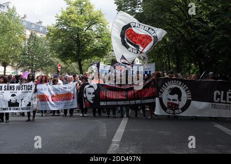 Mehrere Dutzend antifaschistische Militante versammelten sich, um der fünfjährigen Ermordung von Clement Meric, einem antifaschistischen Militanten, zu gedenken, der während eines Kampfes mit rechtsextremen Militanten getötet wurde. Paris, Frankreich, 2. Juni 2018. Foto von Samuel Boivin/ABACAPRESS.COM Stockfoto