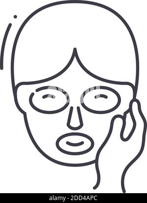 Gesichtsmasken Symbol, lineare isolierte Illustration, dünne Linie Vektor, Web-Design-Zeichen, Kontur Konzept Symbol mit editierbaren Kontur auf weißem Hintergrund. Stock Vektor