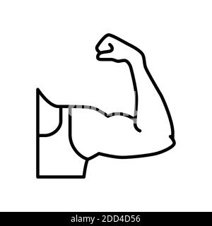 Die Hand mit den Muskeln. Gesunder Lebensstil. Sport-Symbol. Isolierte Vektordarstellung Stock Vektor