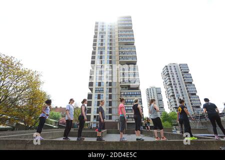 GROSSBRITANNIEN /London / Internationales Parkour-Wochenende für Frauen in London. Stockfoto