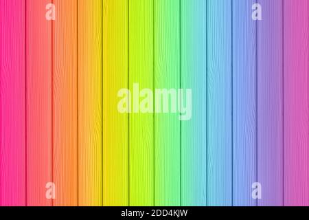 Holz regenbogenfarbene Textur als Hintergrund, mit Kopierraum. Stockfoto