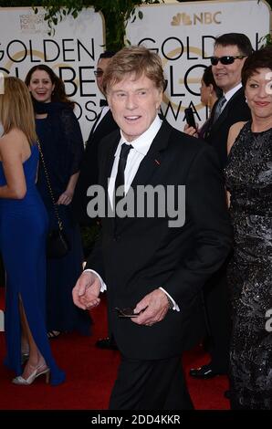 Datei Foto - Robert Redford Ankunft bei den 71. Golden Globe Awards im Beverly Hilton in Beverly Hills, Los Angeles, CA, USA, 12. Januar 2014. Oscar-Gewinner Robert Redford wird nach der Veröffentlichung seines kommenden Films The Old man & The Gun, der 81-Jährige erzählte Entertainment Weekly in einer am Montag veröffentlichten Geschichte, aus der Schauspielerei ausscheiden. Foto von Lionel Hahn/ABACAPRESS.COM Stockfoto