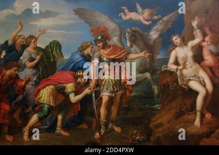 Pierre Mignard (1612-1695). Französischer Maler. Die Befreiung von Andromeda. Öl auf Leinwand, 1679. Louvre Museum. Paris. Frankreich. Stockfoto