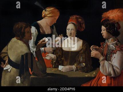 Georges de La Tour (1593-1652). Französischer Barockmaler. Der Cheat mit dem Karo-As, um 1635. Louvre Museum. Paris. Frankreich. Stockfoto