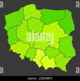 Polen Bevölkerung Heatmap als Farbdichte Illustration Stockfoto