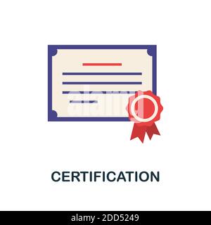 Zertifizierungssymbol. Einfaches Element aus Online-Bildung Sammlung. Creative Certification Icon für Web-Design, Vorlagen, Infografiken und mehr Stock Vektor