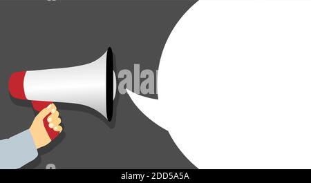 Megaphone Nachrichtenvorlage mit Sprechblasenvektor Illustration Stock Vektor
