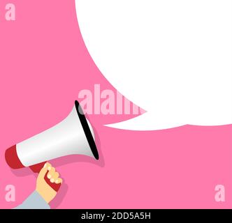Megaphone Nachrichtenvorlage mit Sprechblasenvektor Illustration Stock Vektor
