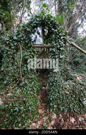 Verkommen Stallungen in Harrow on the Hill, Middlesex, Greater London Großbritannien. Stockfoto