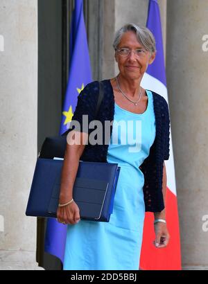 Die französische Verkehrsministerin Elisabeth Borne verließ den Elysee-Palast nach der wöchentlichen Kabinettssitzung am 22. August 2018 in Paris, Frankreich. Foto von Christian Liewig/ABACAPRESS.COM Stockfoto