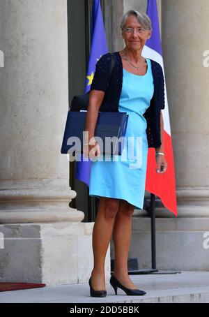 Die französische Verkehrsministerin Elisabeth Borne verließ den Elysee-Palast nach der wöchentlichen Kabinettssitzung am 22. August 2018 in Paris, Frankreich. Foto von Christian Liewig/ABACAPRESS.COM Stockfoto