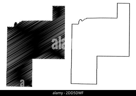 Phelps County, Missouri (US-County, Vereinigte Staaten von Amerika, USA, USA, US) Karte Vektor Illustration, Scribble Skizze Phelps Karte Stock Vektor