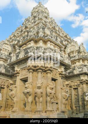 Tempel der hinduistischen Götter in Südindien bei Kanchipuram in Tamil Nadu India klickte am 1. Januar 2009 Stockfoto