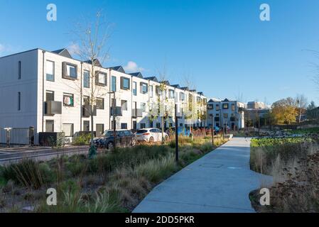 Port Loop in Ladywood, Birmingham, ist eine neue 43 Hektar große Inselgemeinschaft, die 1000 neue Häuser, Büroflächen und Freizeitzentrum umfassen wird Stockfoto