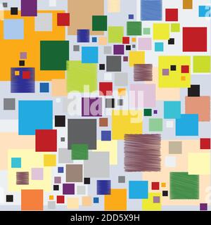 Hintergrundmuster mit Akkumulation von Quadraten - Multicolor - Vektor Stock Vektor