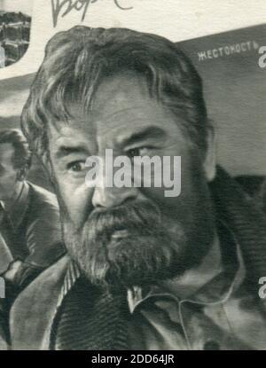 Boris Fjodorowitsch Andrejew (9. Februar [O.S. 27. Januar] 1915. – 25. April 1982) war ein sowjetischer und russischer Schauspieler. Alte Vintage Postkarte der UdSSR, 60er Jahre Stockfoto