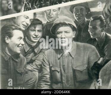 Boris Fjodorowitsch Andrejew (9. Februar [O.S. 27. Januar] 1915. – 25. April 1982) war ein sowjetischer und russischer Schauspieler. Alte Vintage Postkarte der UdSSR, 60er Jahre Stockfoto