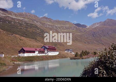 Der Kops Stausee am Zeinisjoch in den tyrolischen Bergen Stockfoto