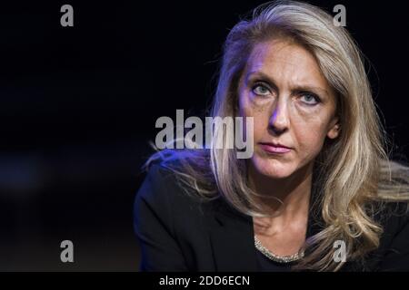 Radio France CEO Sibyle Veil nimmt an einer Pressekonferenz Teil, um das Programm 2018/2019 von Radio France am 29. August 2018 im Maison de la Radio in Paris vorzustellen. Foto von ELIOT BLONDT/ABACAPRESS.COM Stockfoto
