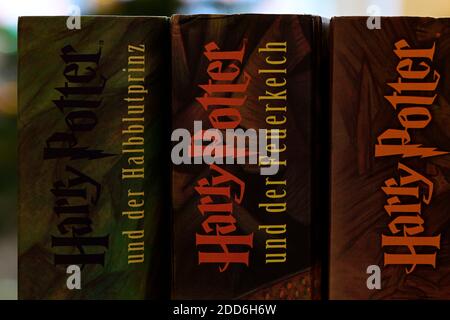 Drei Harry Potter Bücher Stockfoto