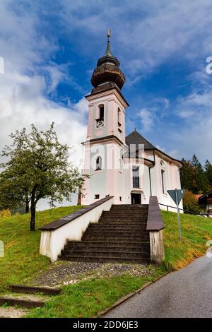 Wallfahrtskirche Maria Gern bei Berchtesgaden im Berchtesgadener Land, Bayern, Deutschland. Stockfoto