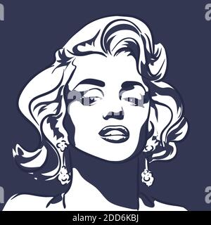 Marilyn Monroe Portrait Handgezeichnete Illustration Stockfoto
