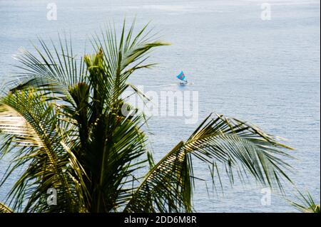 Segeln vor Mangsit Beach, Lombok, Indonesien, Asien Stockfoto