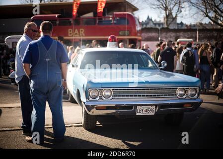 Oldtimer (Florida Polizeiauto) im Classic Car Boot Sale, South Bank, London, England, Vereinigtes Königreich, Europa Stockfoto