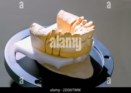 3D-Dental-Scanner für das Scannen und Messen von Gipsmodellen - Nahaufnahme Stockfoto