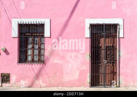 Fassade eines Hauses, historisches Zentrum, Merida Mexiko Stockfoto