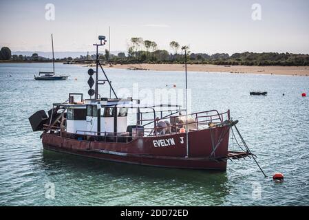 Fischerboot in Whakatane Harbor, Bay of Plenty, Nordinsel, Neuseeland Stockfoto