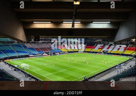 Leipzig, Deutschland. November 2020. Spielübersicht Zentralstadion Leipzig vor einer leeren Kulisse. GES/Fußball/UEFA Nations League: Deutschland - Ukraine, 11/14/2020 Fußball/Fußball: UEFA Nations League: Deutschland gegen Ukraine, Leipzig, 14. November 2020 zur weltweiten Nutzung Kredit: dpa/Alamy Live News Stockfoto