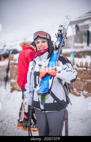 Skifahren am CairnGorm Mountain, Aviemore, Cairngorms National Park, Schottland, Großbritannien, Europa Stockfoto