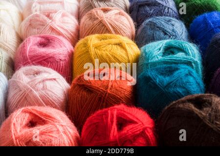 The variety of colours of warm threands Stockfoto