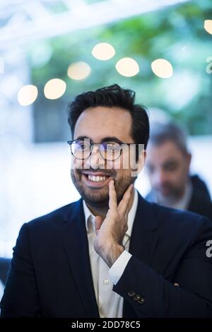 Juniorminister für den Digitalsektor Mounir Mahjoubi bei ihrem Besuch im neuen Hauptsitz des französischen Digitalunternehmens Qwant am 14. Juni 2018 in Paris. Foto von ELIOT BLONDT/ABACAPRESS.COM Stockfoto