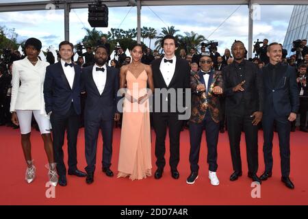 Damaris Lewis, Jasper Paakkonen, John David Washington, Laura Harrier, Topher Grace, Regisseur Spike Lee, Adam Driver und Corey Hawkins besuchen die Blackklansman-Vorführung, die am 14. Mai 2018 im Palais des Festivals in Cannes, Frankreich, im Rahmen der 71. Jährlichen Filmfestspiele von Cannes stattfand. Foto von Lionel Hahn/ABACAPRESS.COM Stockfoto