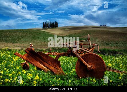 Szene im ländlichen Val d'Orcia, Toskana, Italien Stockfoto