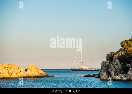 Gulet Segelbootsfahrt, Provinz Antalya, Lykien, Anatolien, Mittelmeer, Türkei, Osteuropa Stockfoto