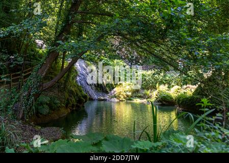 Blick auf den marmore Wasserfall in italien Stockfoto