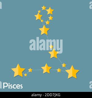 Fische Sternzeichen Zeichen der schönen hellen Sterne Illustration Stockfoto