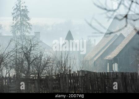 Landschaft in der Nähe von Viscri, UNESCO-Weltkulturerbe, Siebenbürgen, Rumänien Stockfoto