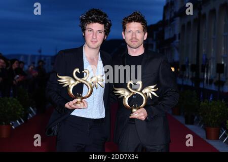 Gewinner des besten Schauspielpreises Pierre Deladonchamps und Vincent Lacoste beim roten Teppich der Gewinner im Rahmen des 32. Cabourg Film Festival in Cabourg, Frankreich am 16. Juni 2018. Foto von Aurore Marechal/ABACAPRESS.COM Stockfoto