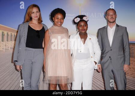 Jordana Spiro, Dominique Fishback, Tatum Marilyn Hall, Alvaro R. Valente die Teilnahme an einem Fotocall für den Filmabend findet am 04. Deauville American Film Festival in Deauville, Frankreich, am 4. September 2018 statt. Foto von Julien Reynaud/APS-Medias/ABACAPRESS.COM Stockfoto