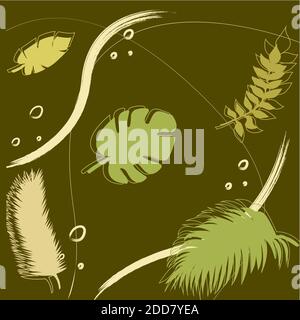 Tropisches Blattmuster mit exotischer Palme und Monstera-Blättern vektor Stockfoto