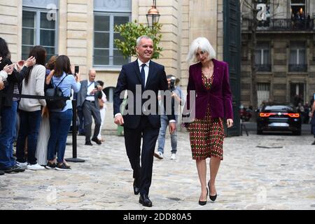 Der neue Umweltminister Francois de Rugy und seine Frau Séverine Servat bei der offiziellen Übergabe am 4. September 2018 in Paris. Foto von Eliot Blondt/ABACAPRESS.COM Stockfoto