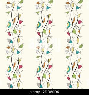 Abstrakt Hell Nahtloses Muster mit schwarzen Linien Stock Vektor