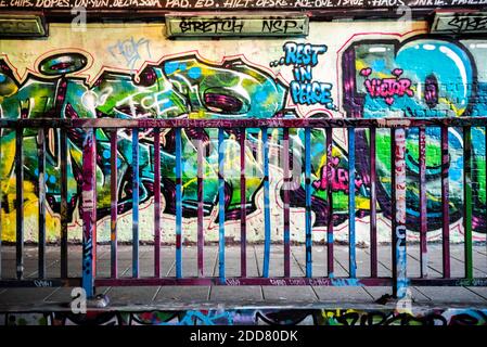 Leake Street Graffiti Tunnels, Waterloo, London, England Stockfoto