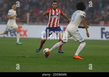 Madrids Koke beim Finale der UEFA Europa League Fußballspiel : Olympique de Marseille gegen Atletico Madrid im Lyon Stadion in Lyon Frankreich am 16. Mai 2018. Foto von Guillaume Chagnard/ABACAPRESS.COM Stockfoto