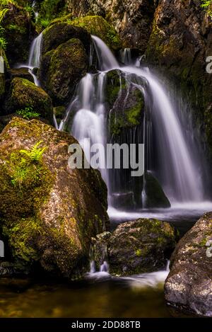 Lodore Falls, ein Wasserfall in der Nähe von Keswick und Derwent Water, Lake District, Cumbria, England, Großbritannien, Europa Stockfoto